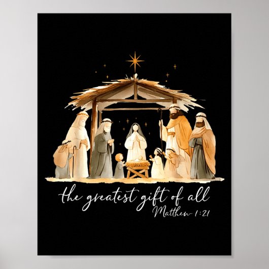 The Greatest Gift Of All Nativity Scene Christian Poster (Voorkant)