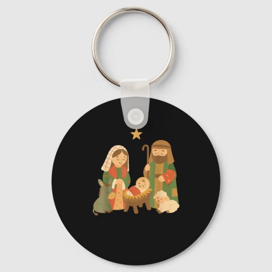 The Greatest Gift Off All Nativity Scene Jesus Mat Sleutelhanger (Voorkant)