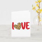 The Greatest Is Love Valentines Day Leopard Heart Kaart (Gele Bloem)