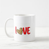 The Greatest Is Love Valentines Day Leopard Heart Koffiemok (Links)