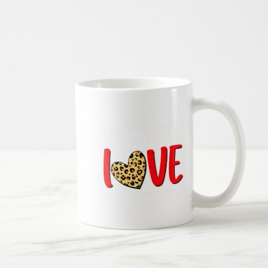 The Greatest Is Love Valentines Day Leopard Heart Koffiemok (Rechts)
