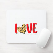 The Greatest Is Love Valentines Day Leopard Heart  Muismat (Met muis)