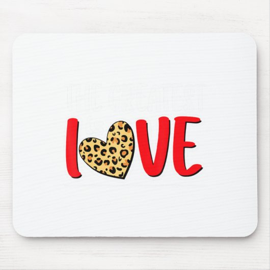 The Greatest Is Love Valentines Day Leopard Heart  Muismat (Voorkant)