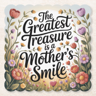 The Greatest Treasure Is A Mother's Smile Kartonnen Onderzetters