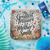 The Greatest Treasure Is A Mother's Smile Papieren Bordje (Feest)