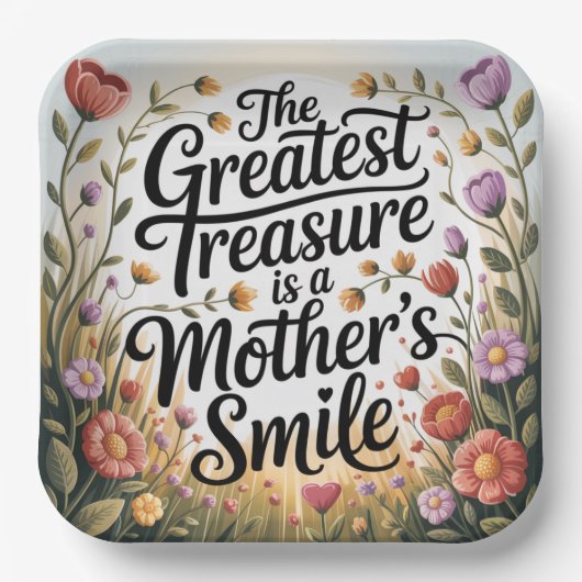 The Greatest Treasure Is A Mother's Smile Papieren Bordje (Voorkant)