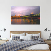 The Green Bridge, Liberty Hill, Budapest, Hongarij Canvas Afdruk (Insitu (Slaapkamer))