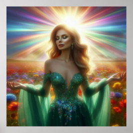 The Green Dress Large 40x40 Wall Poster