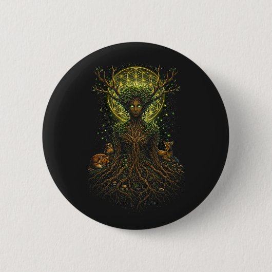 The Green Mother Ronde Button 5,7 Cm (Voorkant)