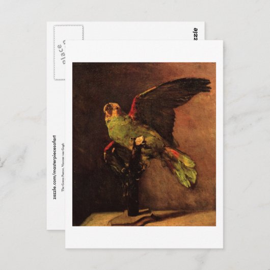 The Green Parrot (F14), Van Gogh Fine Art Briefkaart (Voorkant / Achterkant)