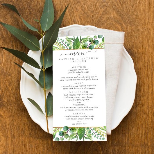 The Greenery & Gold Wedding Collectie - Menu