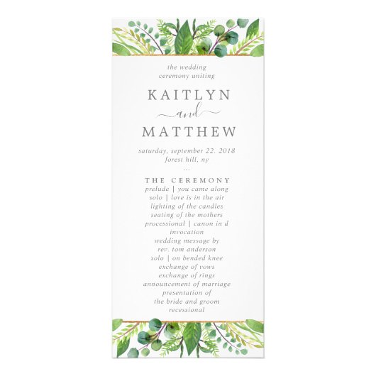 The Greenery & Gold Wedding Collectie - Programma (Voorkant)