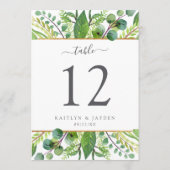 The Greenery & Gold Wedding Collectie Table No. Kaart (Achterkant)