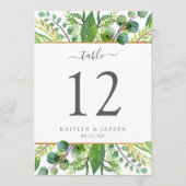 The Greenery & Gold Wedding Collectie Table No. Kaart (Voorkant)
