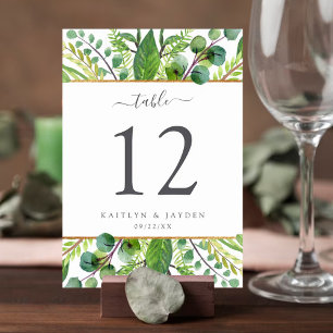 The Greenery & Gold Wedding Collectie Table No. Kaart
