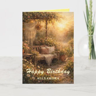 The Greeting Garden: Boho Sunrise Aangepaste Bloem Kaart