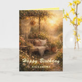 The Greeting Garden: Boho Sunrise Aangepaste Bloem Kaart (Gele Bloem)