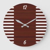 The Gridiron Stripe Athletic Wall Clock Grote Klok (Voorkant)