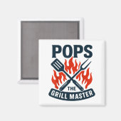 The Grill Master Bbq Father's Day Grandpa Grilling Magneet (Voorkant / Achterkant)