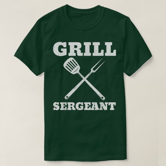 The Grill Sergeant Funny BBQ Vaderdag T-Shirt (Design voorkant)