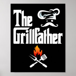The Grillfather Bbq-grill en -roker Grafische T-sh Poster