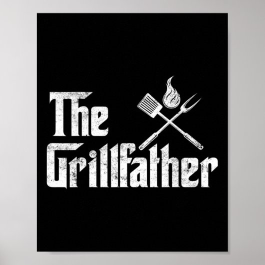The Grillfather Bbq Grill En Roker Rbecue Chef Poster (Voorkant)