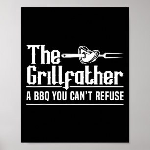 The Grillfather Bbq Grillen Grillmaster Rbecue Poster