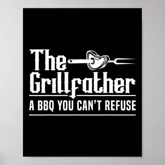 The Grillfather Bbq Grillen Grillmaster Rbecue Poster (Voorkant)