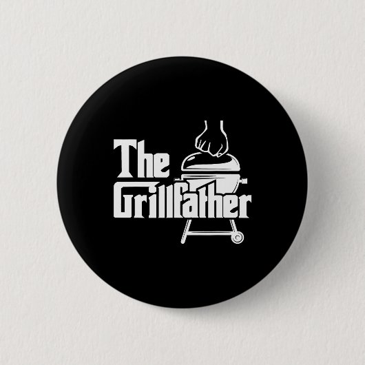 The Grillfather - Pitmaster BBQ Liefhebber Rookvle Ronde Button 5,7 Cm (Voorkant)