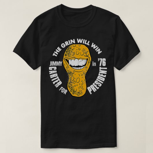 The Grin Will Win (Jimmy Carter voor President in T-shirt (Design voorkant)
