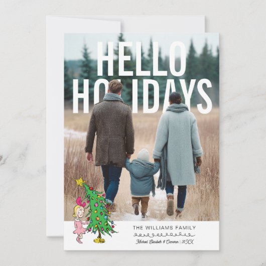 The Grinch | Cindy Lou Who Personalized Photo Feestdagenkaart (Voorkant)