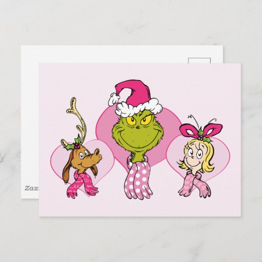 The Grinch Crew in Pink Valentine's Portrait Briefkaart (Voorkant / Achterkant)