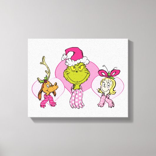 The Grinch Crew in Pink Valentine's Portrait Canvas Afdruk (Voorkant)
