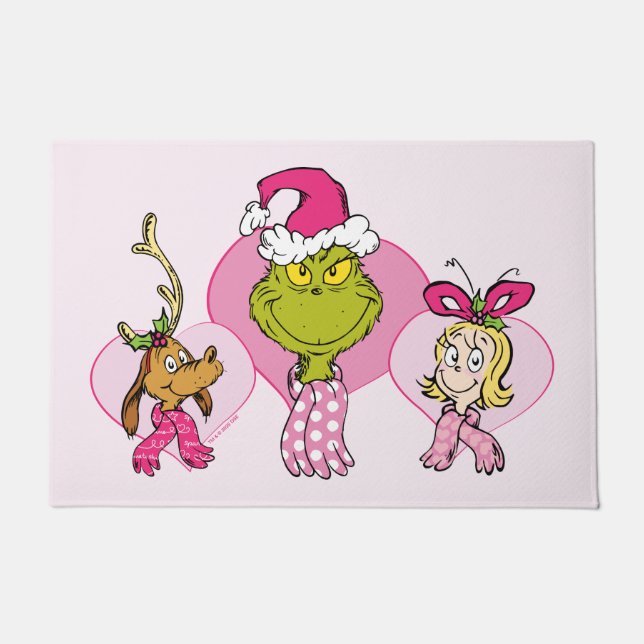 The Grinch Crew in Pink Valentine's Portrait Deurmat (Voorkant)