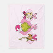 The Grinch Crew in Pink Valentine's Portrait Fleece Deken (Voorkant)