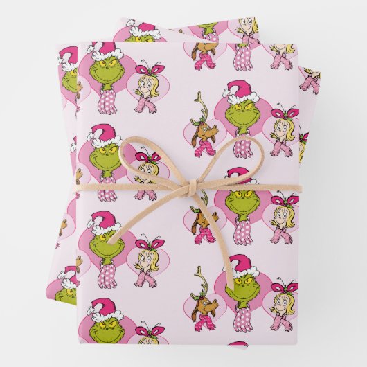 The Grinch Crew in Pink Valentine's Portrait Inpakpapier Vel (In situ)