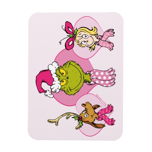 The Grinch Crew in Pink Valentine's Portrait Magneet (Verticaal)