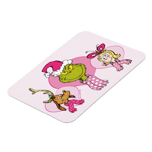 The Grinch Crew in Pink Valentine's Portrait Magneet (Linkerzijde)