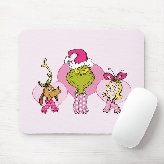 The Grinch Crew in Pink Valentine's Portrait Muismat (Met muis)