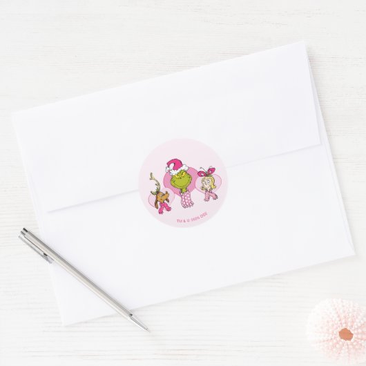 The Grinch Crew in Pink Valentine's Portrait Ronde Sticker (Envelop)