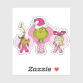 The Grinch Crew in Pink Valentine's Portrait Sticker (Vel)