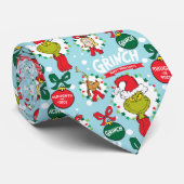 The Grinch | Gelukkig Feestdagen Patroon Stropdas (Opgerold)