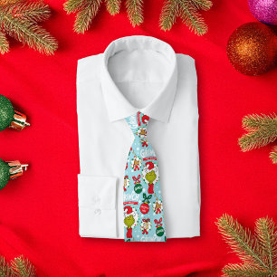 The Grinch Gelukkig Feestdagen Patroon Stropdas