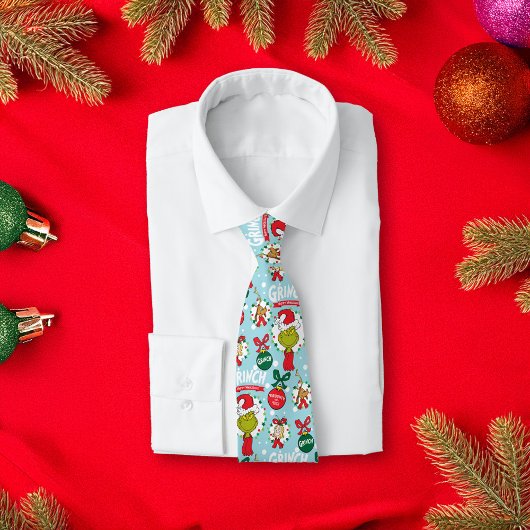 The Grinch | Gelukkig Feestdagen Patroon Stropdas