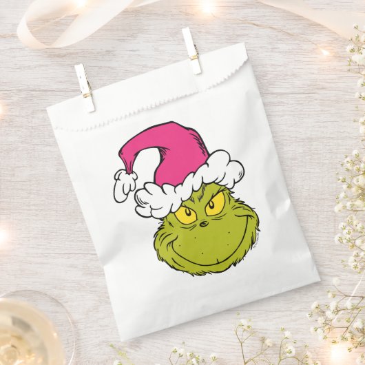 The Grinch in Pink Santa Hat Bedankzakje (Geknipt)