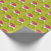 The Grinch in Pink Santa Hat Cadeaupapier (Hoek)