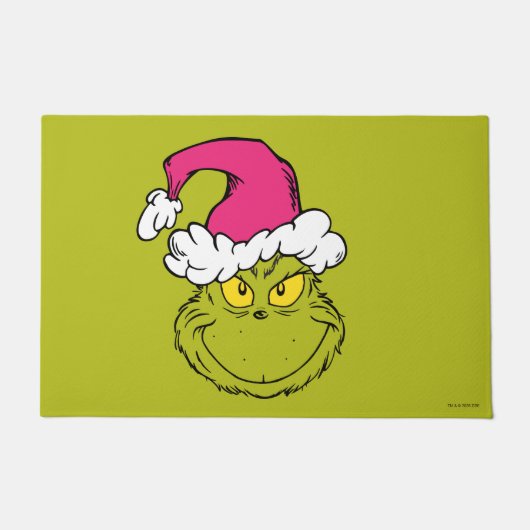 The Grinch in Pink Santa Hat Deurmat (Voorkant)