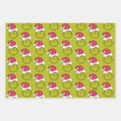 The Grinch in Pink Santa Hat Inpakpapier Vel (Voorkant 2)
