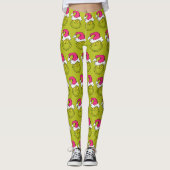 The Grinch in Pink Santa Hat Leggings (Voorkant)