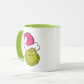 The Grinch in Pink Santa Hat Mok (Voorkant links)